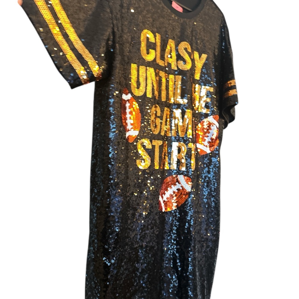 Sequin Classy Until The Game Star Football Dress. L/XL - Picture 3 of 6